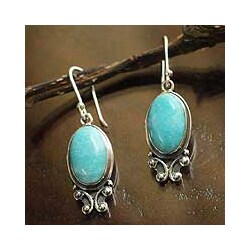 Sterling Silver 'Andes Mystique' Amazonite Earrings (Peru)