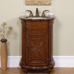 Silkroad Exclusive Single Sink 24-inch Granite Top Vanity Cabinet