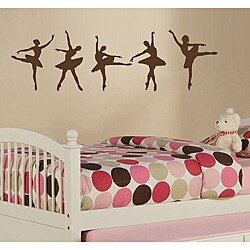 Ballerina Girl's Room Vinyl Wall Decals (Set of 5)