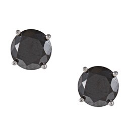 14k White Gold 1 1/2ct TDW Black Diamond Stud Earrings black diamond jewelry for women