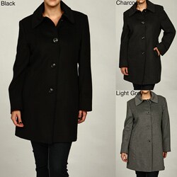 Jones New York Women's Plus Size Wool Blend Coat