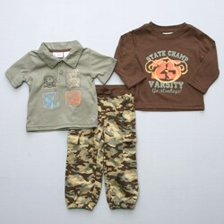 Baby Togs Infant Boy's 3-Piece Polo Pant Set