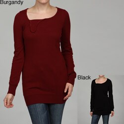 Harve Benard Women's Tunic 3-button Neck Sweater