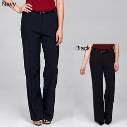 Harve Benard Women's Belted 4-pocket Basic Dress Pants