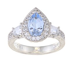 Tacori IV Sterling Silver Blue and Clear Cubic Zirconia Epiphany Ring