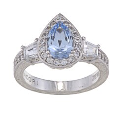 Tacori IV Platinum over Silver Blue Cubic Zirconia 'Epiphany' Ring