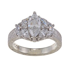 Tacori IV Platinum over Silver Marquise Cubic Zirconia 'Epiphany' Ring