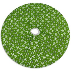 Holiday Peace Duck White/ Chartreuse Reversible Holiday Tree Skirt
