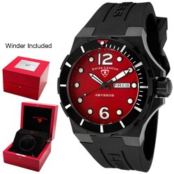 Swiss Legend Men's 'Abyssos' Red Dial Black Silicon Automatic Watch