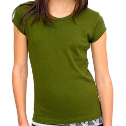 American Apparel Girl's Green Baby Rib Cap Sleeve T-shirt (Size 10)