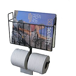 Metal Magazine Rack with Toilet Tissue Dispenser