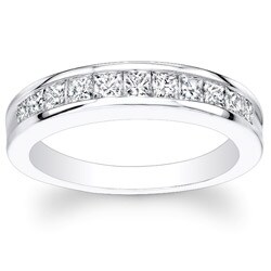 14k White Gold 1 ct TDW Channel-set Princess Diamond Band