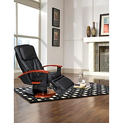 Black Dual Disc Leather Human Touch Massage Chair Refurbished 
