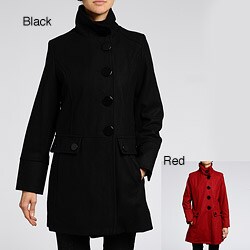 Nuage Women's Plus Size Melton Wool-blend Short Coat