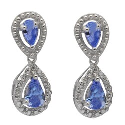 De Buman Sterling Silver Blue Tanzanite Earrings