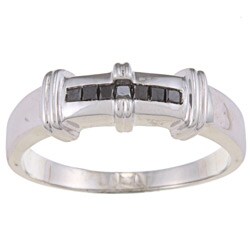 Sterling Silver 1/3ct TDW Men's Seven Stone Black Diamond Ring black diamond jewelry for men