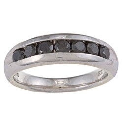 Sterling Silver 1ct TDW Men's Seven Stone Black Diamond Ring black diamond jewelry for men