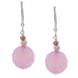 Zoe B Sterling Silver Pink Chalcedony and Rhodolite Garnet Earrings