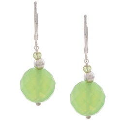 Zoe B Sterling Silver Green Chalcedony and Peridot Earrings