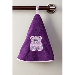 Purple Teddy Bear Terry Cotton Circular Hand Towels (Set of 2)