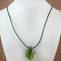 Freeform Green Baltic Amber Cord Necklace (Lithuania)