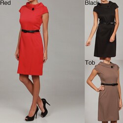Sweet Women's Embellished Neck Cap-sleeve Dress