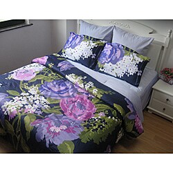 Isaac Mizrahi Purple Cotton Sateen 6-piece Queen-size Comforter Set