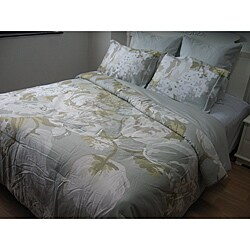 Isaac Mizrahi Silver Cotton Sateen 6-piece Queen-size Comforter Set