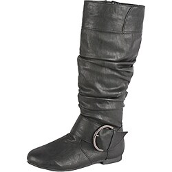 Elegant Women's Black Baby 12 Flat Knee-High Boots