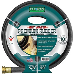 Commerce Corp - Flexon 5/8 Inch x 50 Feet Hot Water Rubber Garden Hose