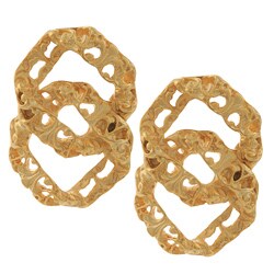 Kenneth Jay Lane Goldtone Double Circle Clip-on Earrings