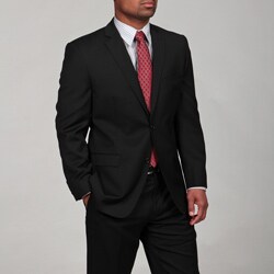 Joseph Abboud Men's Black Shadow Stripe Two-button Wool Suit