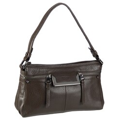 Perlina 'Lola' Pewter Leather Shoulder Handbag