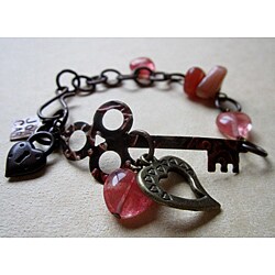 JonCar Designs Vintage 'Key to My Heart' Carnelian Bracelet