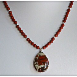 Every Morning Design Sterling Silver Red Jasper Necklace