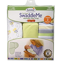 Summer Infant Busy Bees Small SwaddleMe Blankets (Pack of 3)
