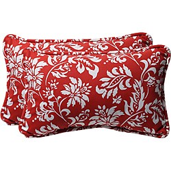 Pillow Perfect Decorative Red/ White Floral Toss Pillows (Set of 2)
