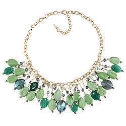 Morgan Ashleigh Goldtone Faceted Crystal Cluster Necklace