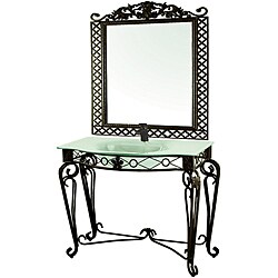 Decolav Wrought Iron Vanity with Sink and Matching Mirror