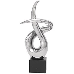 Casa Cortes 22-inch Silver Abstract Swirl Table Sculpture