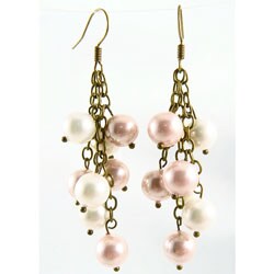 Pretty Little Style White and Pink Pearl Earrings