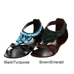 MIA Women's 'Tigris' Leather Beaded Sandals