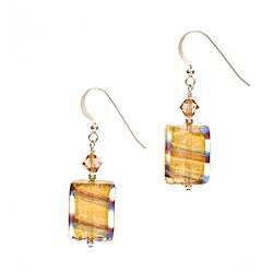 LuckyClover Authentic Murano Glass 'Calle D Oro' Earrings