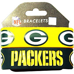 Aminco Green Bay Packers Rubber Wristbands (Set of 2)
