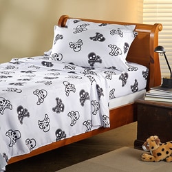 Expressions Microfiber Skull Twin Sheet Set