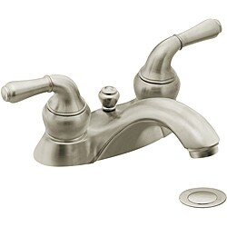 Moen 4551BN Monticello Two-Handle Bathroom Faucet with Drain Assembly Brushed Nickel