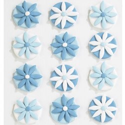 Jolee's Blue Fondant Flowers Confections Stickers