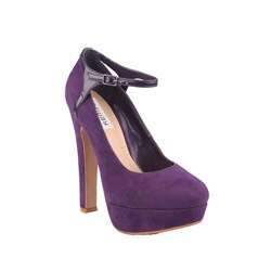 Neway by Beston 'Bebe-01' Women's Purple Mary Jane Ankle-strap Platform Pumps
