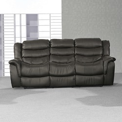 Casanova Brown Faux Leather Dual Reclining Sofa
