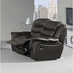 Casanova Faux Leather Brown Dual Reclining Loveseat